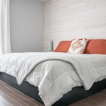Woodbox Factory Latte Peel and Stick Wood Wall Covering - Bedroom Wall