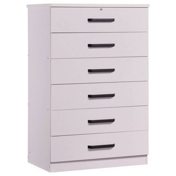 Better Home Products Liz Super Jumbo 6 Drawer Storage Chest Dresser, White