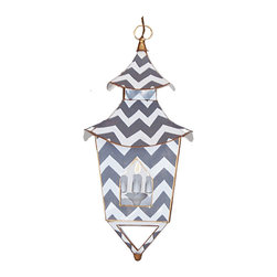 Gray Bargello Lantern - Pendant Lighting