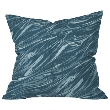 Pattern State Marble Indigo Linen Throw Pillow