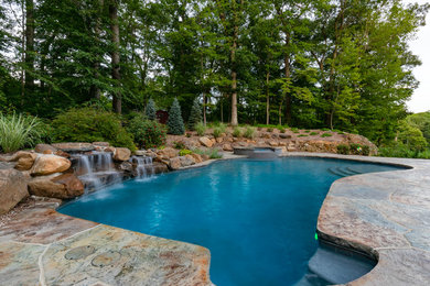 Pool - rustic pool idea in New York