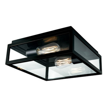 Norwell 1184-MB-CL Capture Flush Mount Light. Clear Glass. Matte Black