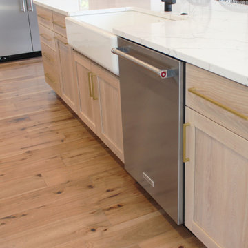 Oak, and White Kitchen with Matte Black Accents in Iowa Aspen Homes Farmhouse