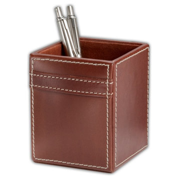 A3210 Rustic Brown Leather Pencil Cup