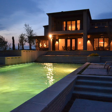 Aledo Contemporary Pool with Terraces