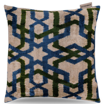 Canvello Luxury Blue Green Geometric Pillow for Couch 16x16 inch