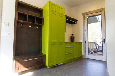 Inspiration for a modern mudroom in Other.