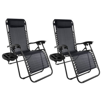 Set of 2 Anti-Gravity Lounge Chairs Patio Furniture Recliners