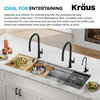 Kore Workstation 57" Undermount Stainless Steel 1-Bowl Kitchen Sink, Accessories