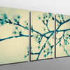 Cherry Tree Blossom, Metal Print Wall Art, 3 Panel Split, Triptych, 60x30