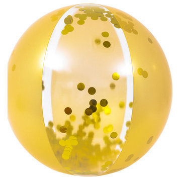19.5" Gold Glitter Sequin Inflatable Beach Ball