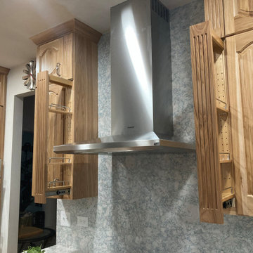 Traditional Kitchen Remodel Done in New Hickory Wood Cabinets