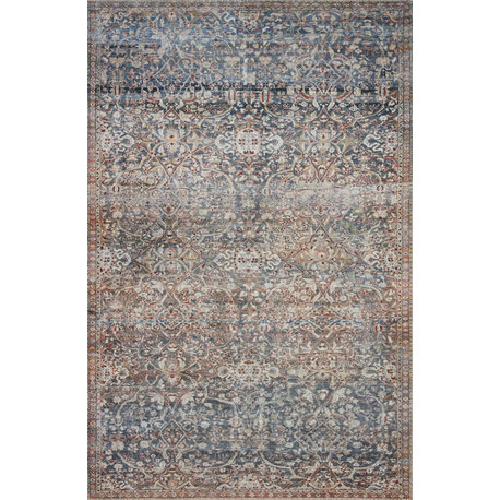 Chris Loves Julia x Loloi Jules Denim/Spice 9'-6" x 14' Area Rug
