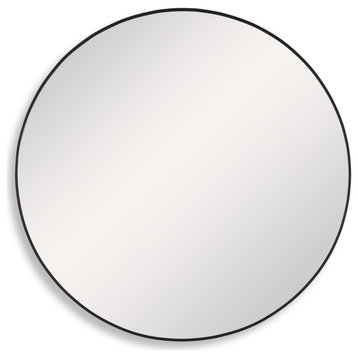 Minimalist 34" Round Mirror, Black