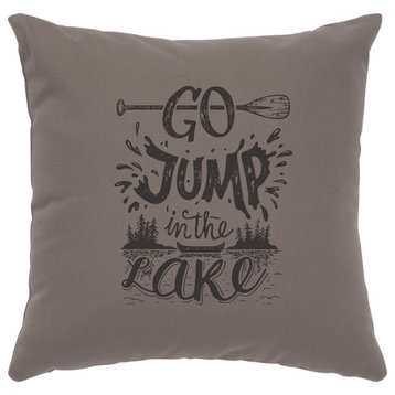 Image Pillow 16x16 Jump, Lake Cotton Chrome