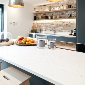 Dark Grey with wood notes family kitchen