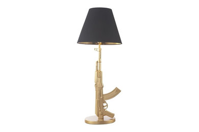 Ak-47 Gun Table Lamp in Gold
