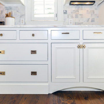 Vickery Kitchen gets facelift with new recessed off white cabinets