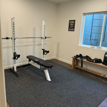 Commerce City Basement Finish with Bathroom and Workout Room