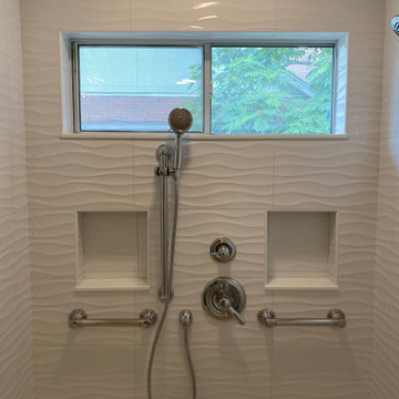 MASTER BATHROOM - Conversion to Handicap Walk-In Shower with Wave Tile