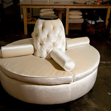 Center Banquette Sofa in Velvet from Robert Allen