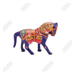 CYAN METAL MEENAKARI HORSE - Decorative Objects And Figurines