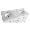 Presley White Bathroom Vanity With Double Sink, 60"