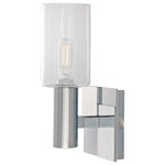 Norwell Lighting - Empire 1 Light Wall Sconce in Chrome - Simple and subtle, this light fits into rooms from traditional to transitional with a textured square backplate