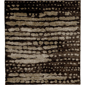 July Silk Wool Hand Knotted Tibetan Rug, 8' Square