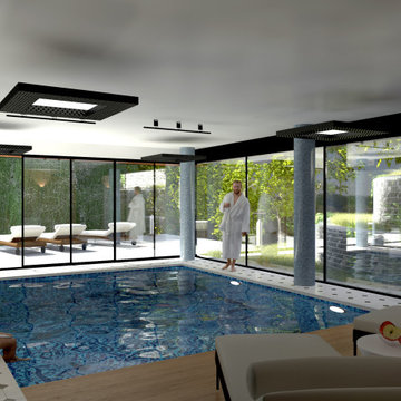 Construction d'une Villa avec piscine intérieure  ouverte vers la nature