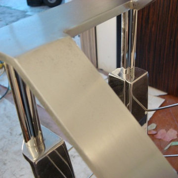 Condo apartment Interior staircase cable railing
