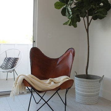 Leather Butterfly Chair and Fiddle Leaf Fig