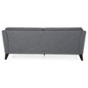 Kelvin Contemporary 3-Seater Fabric Sofa, Charcoal/Dark Brown