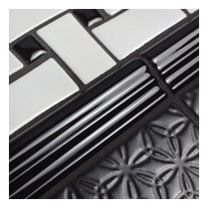 Daltile Finesse Bright White 2 In X 6 In Ceramic Chair Rail Trim Tile Fe0126crcc1p The Home Beveled Subway Tile Bathroom Chair Rail Rustic Bathroom Remodel