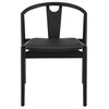 Blanche Side Chair With Black Leatherette Seat and Black Frame Set of 1