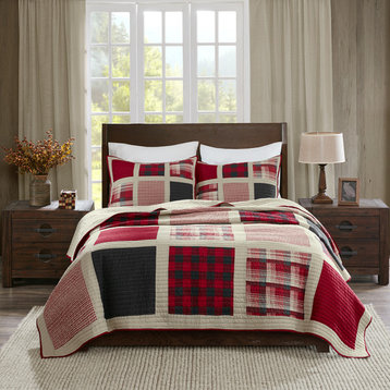 Woolrich Huntington 100% Cotton Oversized Quilt Mini Set, Red