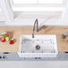 Gourmetier Farmhouse Kitchen Sink, Matte White/Brushed