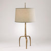 Rustic Modern Prong Spike Tripod Table Lamp 41 in Gold Minimalist Iron Metal