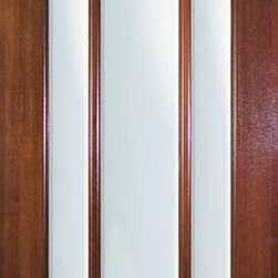 Slab French Single Door 80 Wood Mahogany 9 Lite Marginal TDL Glass - Patio Doors