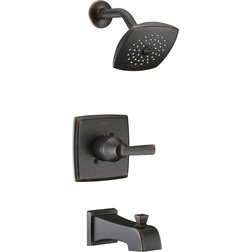 Transitional Tub And Shower Faucet Sets Delta T14464 Ashlyn Monitor 14 Series Single Function Pressure - Venetian