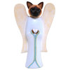 Angelic Siamese Cat Wood Statuette