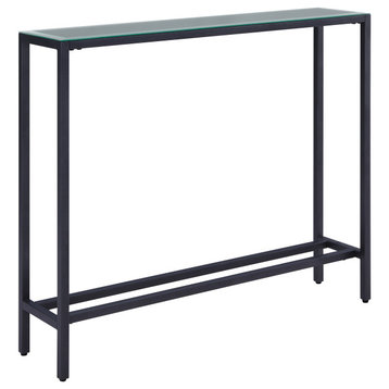 Waxholme Narrow Mini Console Table With Mirrored Top, Gray