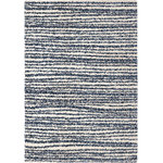 Palmetto Living by Orian - Palmetto Living by Orian Cotton Tail Knitted All Over Area Rug, 6'7"x9'8" - Carefree and casual, the Knitted All Over area rug is supremely soft to the touch. This easy-to-mix pattern of navy and soft-white stripes is familiar and comfortable for cozy living. And the crisp color scheme is easy to integrate with a variety of existing pieces.