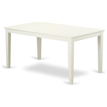 Classic Dining Table, Hardwood Construction With Rectangular Top, White