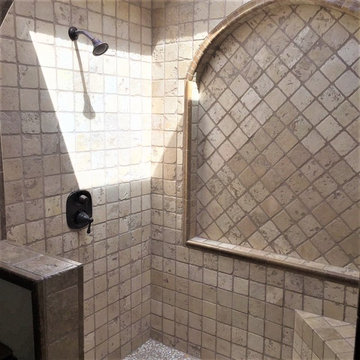 Custom Arched Natural Stone Master Bathroom Remodel - Seattle WA