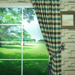 Paroo Cotton Blend Blod-scale Check Concealed Tab Top Curtains & Drapes - Curtains