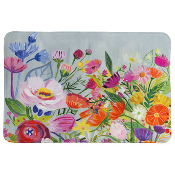 Bright Blossoming Florals Memory Foam Rug, 2'x3'