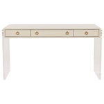 Universal Furniture - Universal Furniture Getaway Coastal Living Maui Writing Desk - Welcome style and serenity into home office spaces with the stunning Maui Writing Desk, featuring three drawers with gold ring pull hardware, a crisp white finish, and chic acrylic legs.