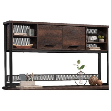 Sauder Briarbrook Engineered Wood and Metal Large Hutch in Barrel Oak