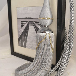 6 Colors QYM24 Polyester Curtain Tassel Tie Backs in Gray Color - Window Treatment Accessories